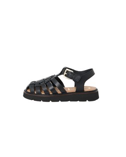 Oliver Bonas Black Leather Weave Fisherman Sandal £70