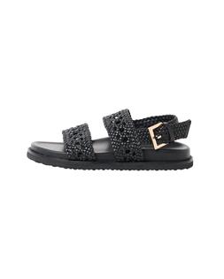 Oliver Bonas Black Leather Weave Sandal £80