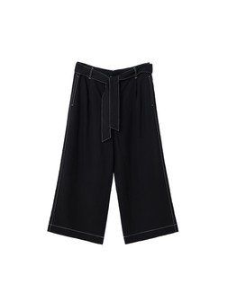 Oliver Bonas Black Tie Waist Crop Trouser £65
