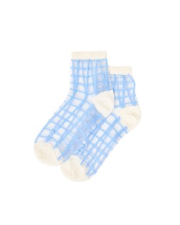 Oliver Bonas Blue Check Sheer Socks £8