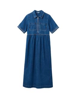 Oliver Bonas Blue Denim Scallop Embroidery Mini Dress £80