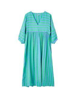 Oliver Bonas Blue Green Wide Stripe Long Sleeve Midi Dress £80