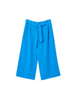 Oliver Bonas Blue Tie Waist Crop Trouser £65