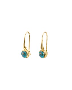 Oliver Bonas Briar Copper Turquoise Square Stone Drop Earrings £45