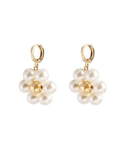 Oliver Bonas Brizelle Faux Pearl Flower Drop Huggies £18