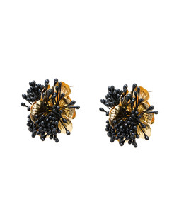 Oliver Bonas Delphina Fabric Stem Detail Flower Statement Earrings £24