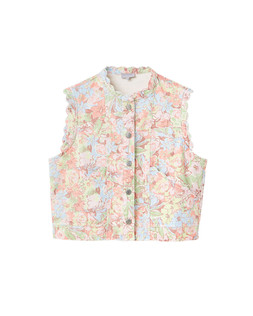 Oliver Bonas Denim Floral Sleeveless Jacket £58