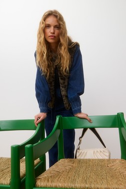Oliver Bonas Denim Tuck Shoulder Zip Through Jumpsuit £90 (6)