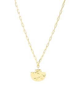 Oliver Bonas Dia Hammered Textured Semi Circle Gold Plated Pendant Necklace £60
