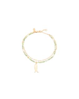 Oliver Bonas Doris Fish Charm Beaded Double Row Anklet £26