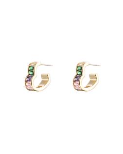 Oliver Bonas Eileen Baguette Stone Heart Hoops £16