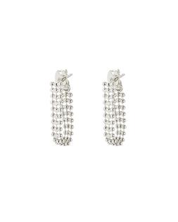 Oliver Bonas Eliza Beaded Chain Loop Silver Plated Stud Earrings £42