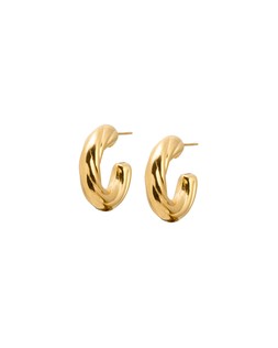 Oliver Bonas Emily Line Detail Stainless Steel Hoops £28