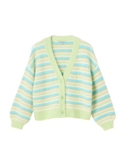 Oliver Bonas Green Fluffy Stripey Cardi £65