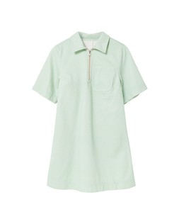 Oliver Bonas Green Stripe Denim Half Zip Mini Dress £78