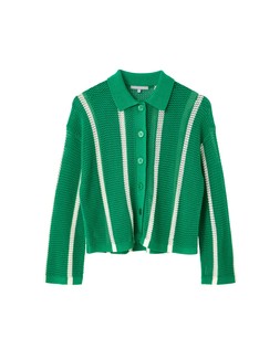 Oliver Bonas Green Stripey Knit Summer Shirt £60