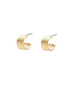 Oliver Bonas Kalia Textured Ribbed Mini Gold Tone Hoops £12.50