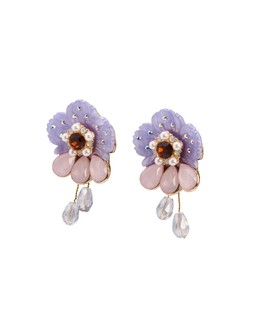Oliver Bonas Kate Blue Flower Beaded Stud Earrings £19.50