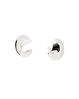 Oliver Bonas Logan Curved Metal Silver Tone Stud Earrings £18
