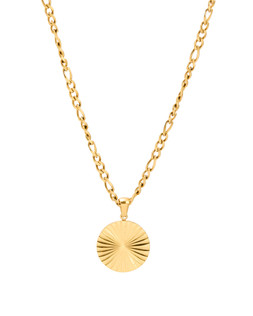 Oliver Bonas Maya Etched Sunray Pendant Stainless Steel Necklace £34