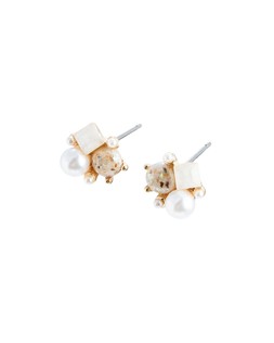 Oliver Bonas Millie Stone & Faux Pearl Cluster Stud Earrings £12.50
