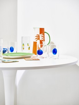 Oliver Bonas Pineapple Motif Tumbler Set of Two £24.50 - Soleil Jug £39.50 - Azul Spot Tumblers Set of Four £29.50