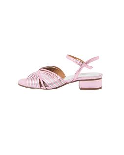 Oliver Bonas Pink Metallic Fan Mini Heel Sandal £75