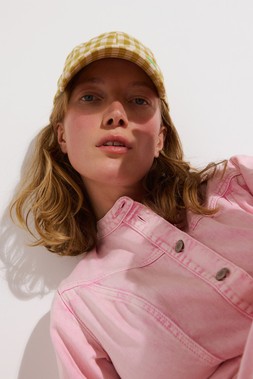 Oliver Bonas Pink Yoke Detail Denim Jumpsuit £95.00 - Yellow Gingham Check Cap £28.00 - Melissa Possession Silver Jelly Fisherman Sandal £65 (10)