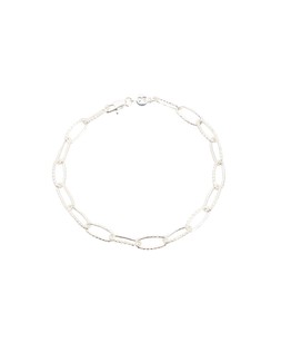 Oliver Bonas Poppy Textured Paperclip Chain Silver Plated Bracelet £45