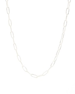 Oliver Bonas Poppy Textured Paperclip Chain Silver Plated Necklace £60