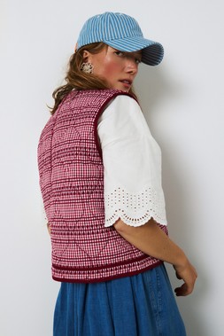 Oliver Bonas Red Gingham Quilted Gilet £75 - Oliver Bonas Blue Denim Durndle Skirt £75 - Oliver Bonas White Cutwork Sleeve Tee £35 - Oliver Bonas Gola Grandslam Trident £85 ( (3)