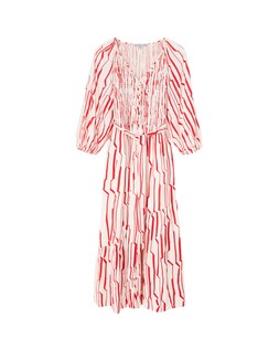 Oliver Bonas Red Sicilian Stripe Midi Dress £80
