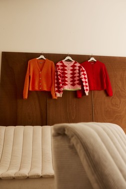 Oliver Bonas Red Stitchy Crew Neck Cardi £60 - Oliver Bonas Orange Pointelle V Neck Cardi £60 (3)