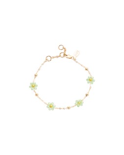 Oliver Bonas Rosaria Green Bead Flower Chain Bracelet £19.50
