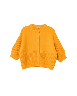 Orange Textured Short Sleeve Knitted Cardigan £70