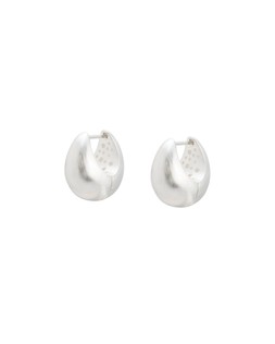 Orla Oval Smooth Silver Plated Clicker Hoop Earrings £48