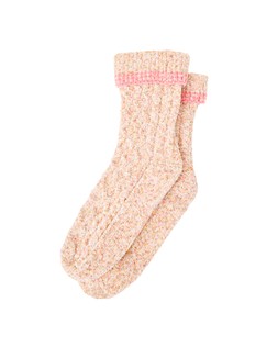 Peach & Brown Neppy Chenille Socks £15