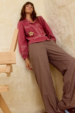 Pink Floral Cross Stitch Embroidered Shirt £68 (2)