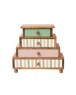 Pink & Green Painted Wooden Jewellery Drawers £79