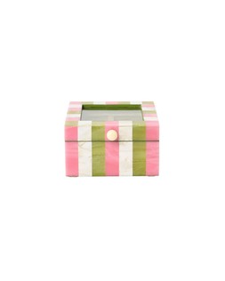 Pink & Green Resin Striped Small Jewellery Box £39.5