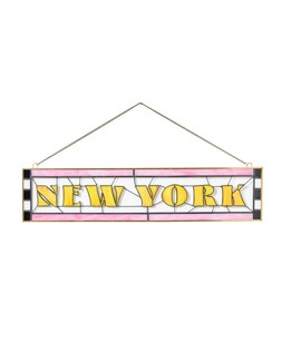 Pink & Yellow New York Stained Glass Wall Art £45