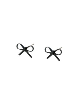 Poppy Black Ribbon Bow Earrings £9.50