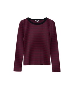 Purple & Black Striped Ribbed Long Sleeve Top £40