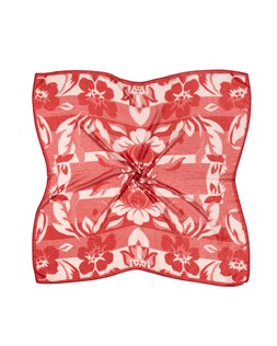 Red Floral Pinstripe Large Square Scarf £26