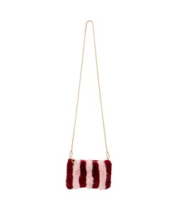 Sofia Striped Pink & Burgundy Faux Fur Clutch £32