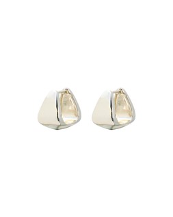Tia Triangular Shaped Silver Clicker Hoop Earrings £45