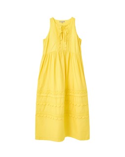 Yellow Scallop Sleeveless Midi Dress £82
