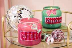 Brights 50 Value Pack £10 // Glass Candle with Felt Front Sticker £4 each Karina Bailey Drinks Trolley £20