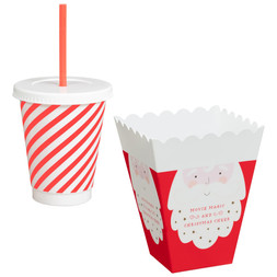 16OZ BUCKET WITH STRAW TUMBLER SET SANTA £2 (424985)