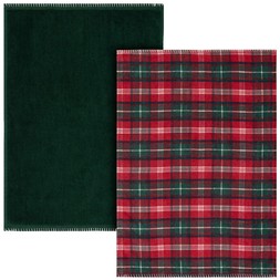 2PK VELOUR TARTAN TEA TOWELS 40CMX60CM £4 (437384)
